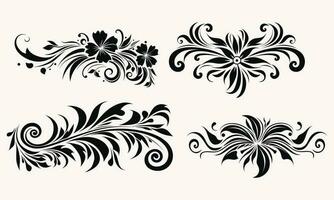 black and white tattoo pattern on transparent background, in the style of simple, stencil-based vector