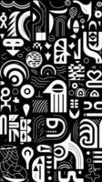 black and white image with hand drawn style on it, in the style of playful shapes, coded patterns, bold chiaroscuro contrast vector