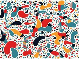 the colorful pattern colorful paint on a white background vector illustration, in the style of mosaic-like pointillism, organic shapes and curved lines, abstract minimalism appreciator, memphis design