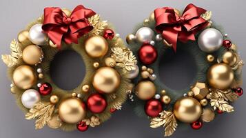 3D Clipart of Holiday Wreaths photo