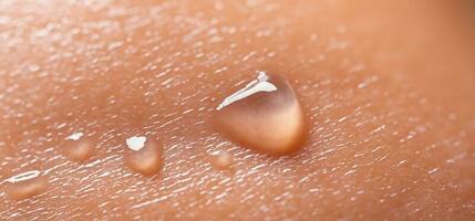 Collagen And Hyaluron Serum Gel On Skin. Splashing of Hyaluron gel. photo