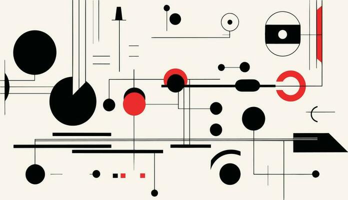 bauhaus simplicity, bold black outlines, mechanical designs, flat and graphic, vector design precisionist, simplistic vector art, geometric shapes patterns