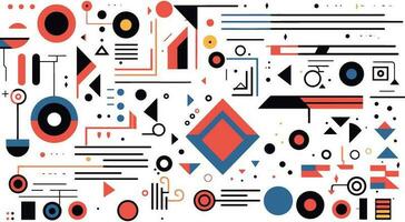 flat lines, geometrical symbols and shapes isolated on white background stock vector, in the style of graphic rock-inspired compositions, memphis design, realistic, iconic vector