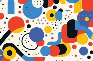 image of colorful and abstract shapes, in the style of flat illustrations, precisionist, bold patterns and typography, animated shapes, primary colors, dotted, fragmented icons vector