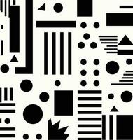abstract geometric shapes pattern and black and white vector, in the style of minimalist geometric shapes, minimalist geometric vector