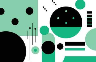 abstract geometric design, in the style of light black and emerald, playful figures, vibrant, exaggerated scenes, simple shapes, multiple patterns, multiple screens, abstract non-representational vector