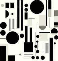 abstract geometric shapes pattern and black and white vector, in the style of minimalist geometric shapes, minimalist geometric vector