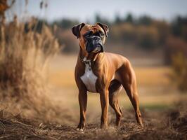 The Boxer's Stance in a Rustic Setting photo