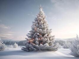el 3d alegría de el Navidad árbol foto