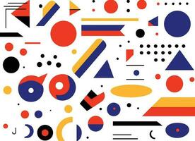 geometric shapes on a white background, in the style of memphis design, linear patterns and shapes, neo geo minimalism, bold lines and shapes, superflat style, bold use of line vector