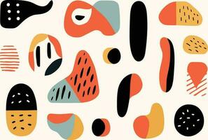 set of abstract shapes, abstract elements, in the style of bold patterns and typography, minimalist graphic designer vector