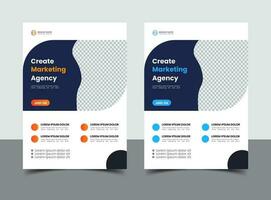 orange and blue business flyer template vector