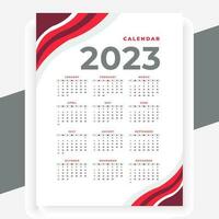 2023 paper modern calendar layout in printable style vector