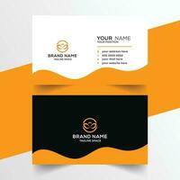 orange and white minimal business card design vector