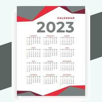 2023 paper modern calendar layout in printable style vector