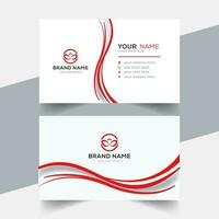 white business card with red shape vector