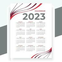 2023 paper modern calendar layout in printable style vector