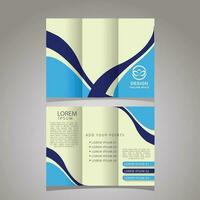 Business trifold template with creative shapes vector