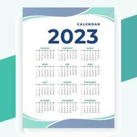 2023 paper modern calendar layout in printable style vector