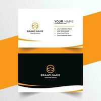 orange and white minimal business card design vector