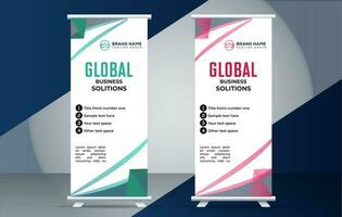 business creative roll up display standee for presentation purpose vector