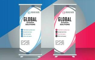 business creative roll up display standee for presentation purpose vector