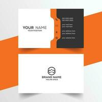 orange and white minimal business card design vector