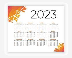 vector modern style new year 2023 calendar template