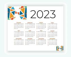 vector modern style new year 2023 calendar template