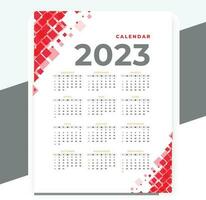 2023 paper modern calendar layout in printable style vector