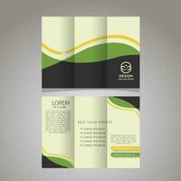 Business trifold template with creative shapes vector