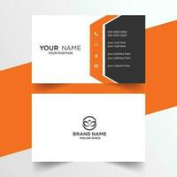naranja y blanco mínimo negocio tarjeta diseño vector