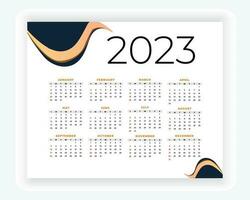 vector modern style new year 2023 calendar template