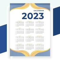 2023 paper modern calendar layout in printable style vector