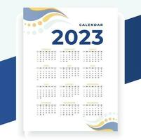 2023 paper modern calendar layout in printable style vector