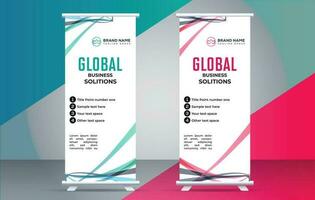 business creative roll up display standee for presentation purpose vector