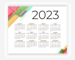 vector modern style new year 2023 calendar template