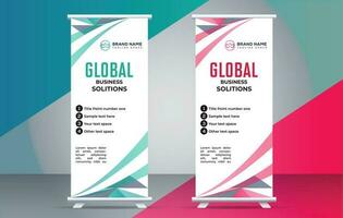 business creative roll up display standee for presentation purpose vector