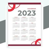 2023 paper modern calendar layout in printable style vector