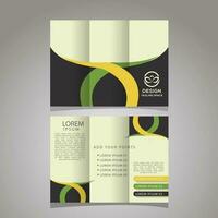 Business trifold template with creative shapes vector