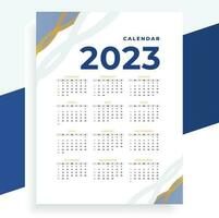 2023 paper modern calendar layout in printable style vector