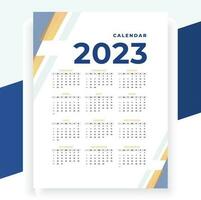 2023 paper modern calendar layout in printable style vector