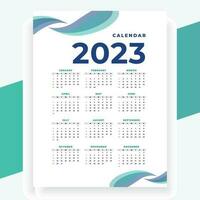 2023 paper modern calendar layout in printable style vector