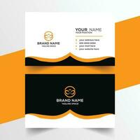 orange and white minimal business card design vector