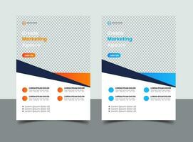 orange and blue business flyer template vector