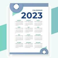 2023 paper modern calendar layout in printable style vector