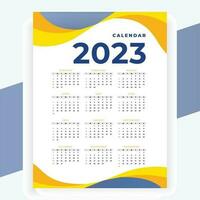 2023 paper modern calendar layout in printable style vector