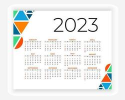 vector modern style new year 2023 calendar template