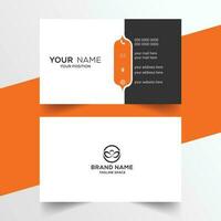 orange and white minimal business card design vector