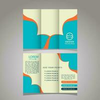 Business trifold template with creative shapes vector